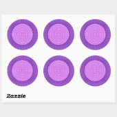 Modern Geometric Sunburst - Amethyst Lila Runder Aufkleber (Blatt)