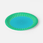 Modern Geometric Sunburst - Blau und Jade Grün Pappteller (Schrägansicht)