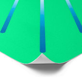 Modern Geometric Sunburst - Blau und Jade Grün Poster (Ecke)