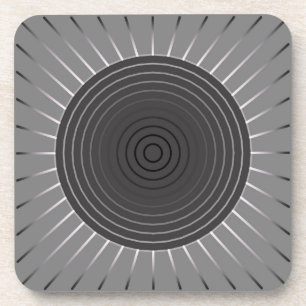 Modern Geometric Sunburst - Dunkler Hämatom Grau Untersetzer