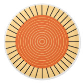 Modern Geometric Sunburst - Mandarin Orange Keramikknauf (Vorderseite)