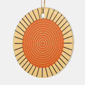 Modern Geometric Sunburst - Mandarin Orange Keramikornament (Links)