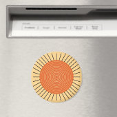 Modern Geometric Sunburst - Mandarin Orange Magnet (In Situ (Geschirrspüler))