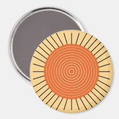 Modern Geometric Sunburst - Mandarin Orange Magnet (Vorderseite/Rückseite)