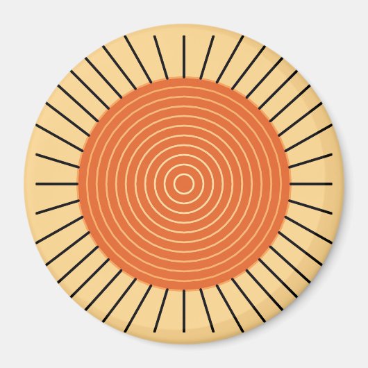 Modern Geometric Sunburst - Mandarin Orange Magnet (Vorne)