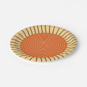 Modern Geometric Sunburst - Mandarin Orange Pappteller (Schrägansicht)