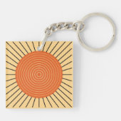 Modern Geometric Sunburst - Mandarin Orange Schlüsselanhänger (Rückseite)