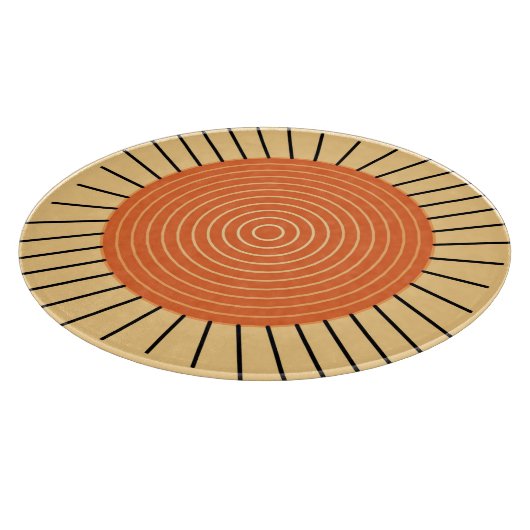 Modern Geometric Sunburst - Mandarin Orange Schneidebrett (Ecke)