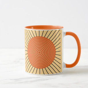 Modern Geometric Sunburst - Mandarin Orange Tasse