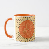 Modern Geometric Sunburst - Mandarin Orange Tasse (Links)