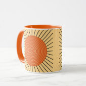 Modern Geometric Sunburst - Mandarin Orange Tasse (Vorderseite Links)