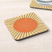 Modern Geometric Sunburst - Mandarin Orange Untersetzer (Linke Seite)