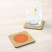 Modern Geometric Sunburst - Mandarin Orange Untersetzer (Rechte Seite)