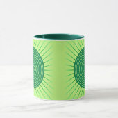 Modern Geometric Sunburst - Smaragdgrün und Limon Tasse (Zentrum)