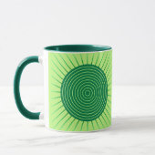 Modern Geometric Sunburst - Smaragdgrün und Limon Tasse (Links)