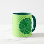 Modern Geometric Sunburst - Smaragdgrün und Limon Tasse (VorderseiteRechts)