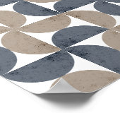 Modern Geometric Textured Half-Moon Mid Century Poster (Ecke)