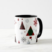 Modern Geometric & Traditional Christmas Collage Tasse (VorderseiteRechts)