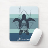 Modern Geometric Turtle Personalized Mousepad (Mit Mouse)