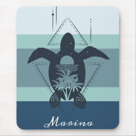 Modern Geometric Turtle Personalized Mousepad