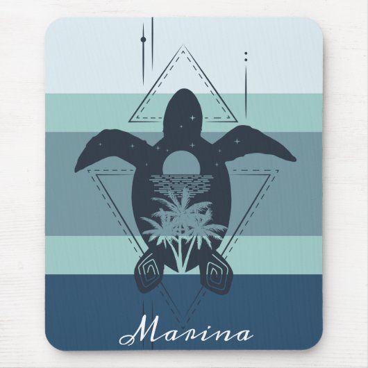 Modern Geometric Turtle Personalized Mousepad (Vorne)