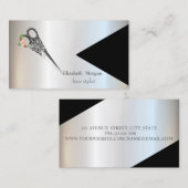 Modern Geometric Vintage Scissors Visitenkarte (Vorne/Hinten)