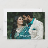 Modern Geometric Wedding Photo Thank You Card Dankeskarte (Vorderseite)