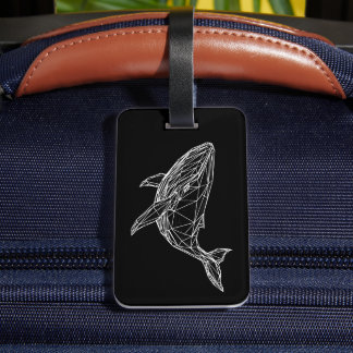 Modern Geometric Whale Luggage Tag Gepäckanhänger
