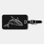 Modern Geometric Whale Luggage Tag Gepäckanhänger (Vorderseite horizontal)