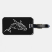 Modern Geometric Whale Luggage Tag Gepäckanhänger (Rückseite horizontal)
