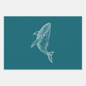 Modern Geometric Whale Wrapping Paper Geschenkpapier Set (Vorderseite)
