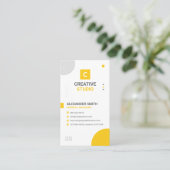 Modern Geometric Yellow and Gray, Professional Visitenkarte (Stehend Vorderseite)