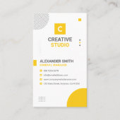 Modern Geometric Yellow and Gray, Professional Visitenkarte (Vorderseite)
