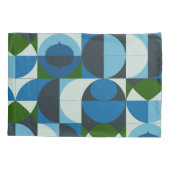 Modern geometrisch blau und grün Abstrakt Kissenbezug (Rückseite)