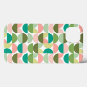 Modern geometrisch grün & peach Case-Mate iPhone hülle (Rückseite (Horizontal))