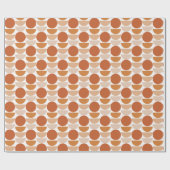 Modern geometrisch orangefarbene Retrokreise grafi Geschenkpapier (Flach)