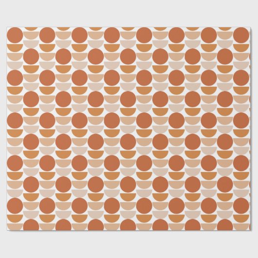 Modern geometrisch orangefarbene Retrokreise grafi Geschenkpapier (Flach)