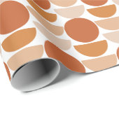 Modern geometrisch orangefarbene Retrokreise grafi Geschenkpapier (Rolleneckpunkt)