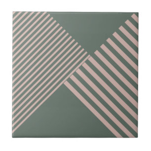 Modern geometrisch rosa Diagonal Streifen Schiefer Fliese