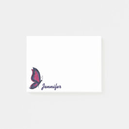 Modern geometrisch rosa/lila Name des Schmetterlin Post-it Klebezettel