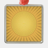 Modern geometrisch Sunburst - Mustard Gold / Gelb Ornament Aus Metall (Vorne)