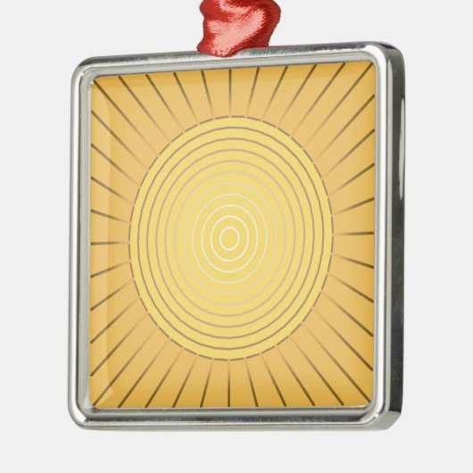 Modern geometrisch Sunburst - Mustard Gold / Gelb Ornament Aus Metall (Links)