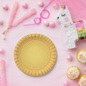 Modern geometrisch Sunburst - Mustard Gold / Gelb Pappteller (Party)