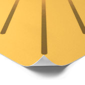 Modern geometrisch Sunburst - Mustard Gold / Gelb Poster (Ecke)