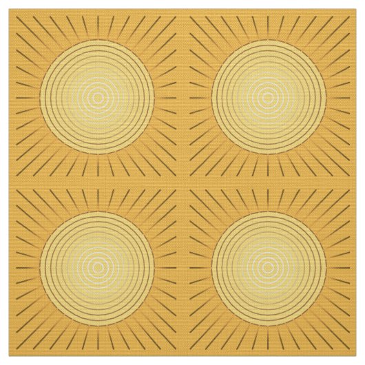 Modern geometrisch Sunburst - Mustard Gold / Gelb Stoff (Muster)