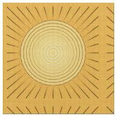 Modern geometrisch Sunburst - Mustard Gold / Gelb Stoff (Nahaufnahme)