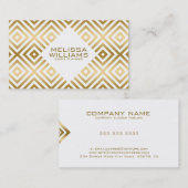 Modern geometrisch weiß und Gold Visitenkarte (Vorne/Hinten)