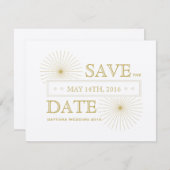 Modern geometrische Burst-Save the Date-Karte Save The Date (Vorne/Hinten)