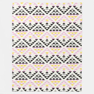 Modern geometrische Fliesen Dreieck Muster Pink Sc Fleecedecke