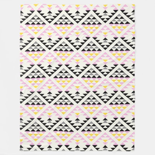 Modern geometrische Fliesen Dreieck Muster Pink Sc Fleecedecke (Vorderseite)